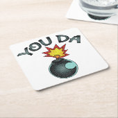 Jij Da Glitter Bomb Vierkante Kartonnen Onderzetter (Schuin)