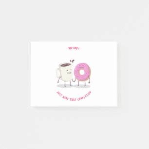 Jij en ik alleen die verbindingskoffie en Doughnut Post-it® Notes