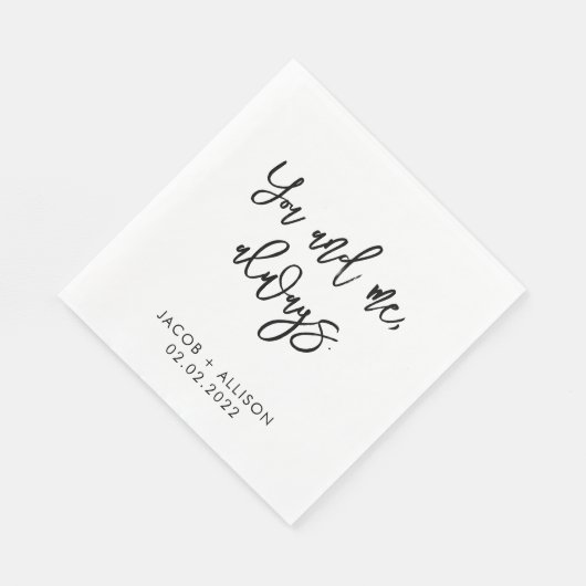 Jij en ik, altijd elegante receptie op de trouwdag servet (Hoek)