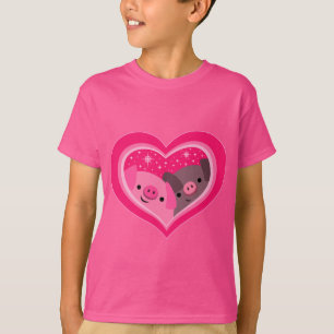 Jij en ik (Cartoon varkens) kinderen T-shirt