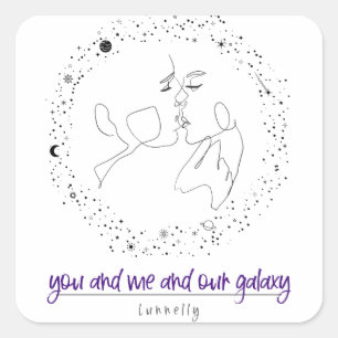 Jij en ik en ons melkwegstelsel vierkante sticker