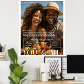 Jij en ik | Gepersonaliseerde paren foto Poster (Thuiskantoor)