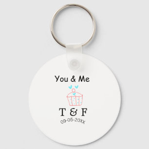 Jij en ik liefde cupcake rode valentijnsdag naam sleutelhanger