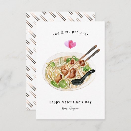 Jij en ik Pho-Ever | Pho Soup-Valentijn Notitiekaartje (Voorkant / Achterkant)