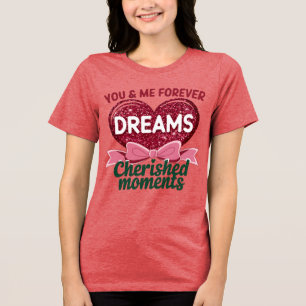 Jij en ik voor altijd sprankelend hart ontwerp Tri-Blend shirt