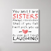 "Jij en ik zijn zusters" Canvas (Voorkant)