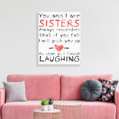 "Jij en ik zijn zusters" Canvas Afdruk (Insitu (Woonkamer))