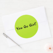 Jij gaat Meisje Ronde Sticker (Envelop)