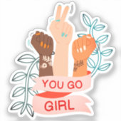 Jij gaat Meisje Sticker (Voorkant)