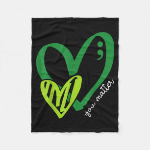 Jij Groen Hart Puntkomma Mental Health Awareness Fleece Deken
