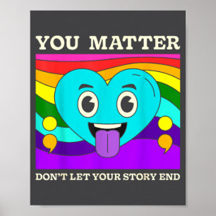 Jij Hart met Regenboogkleur voor Suïcidepreventie Poster