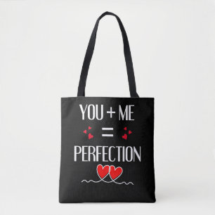 Jij + Ik = Perfectie - Schattige koppelontwerp Draagtas