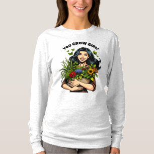 Jij kweekt meisje   Grappige Retro Plant-liefhebbe T-shirt