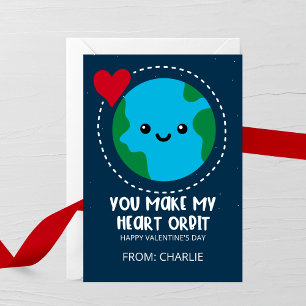 Jij laat mijn hart rond de aarde draaien Valentijn Notitiekaartje