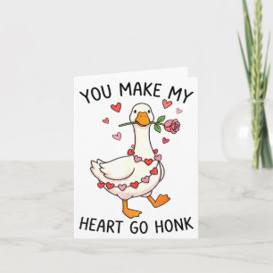 Jij laat mijn hart toeteren Valentijn Goose Preppy Kaart