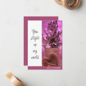 Jij laat mijn wereld schitteren Valentijnsdag kaar Notitiekaartje (Voorkant / Achterkant in situ)