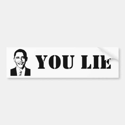 Jij liegt! (Obama) Bumpersticker (Voorkant)