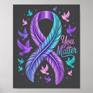 Jij Lint Vlinder Zelfmoord Bewustzijn Vrouwen Mann Poster