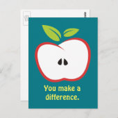 Jij maakt het verschil met een appel briefkaart (Voorkant / Achterkant)