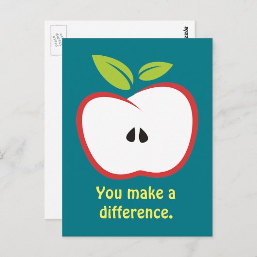 Jij maakt het verschil met een appel briefkaart (Voorkant / Achterkant)