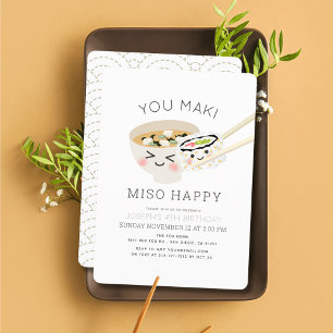 Jij Maki Miso Happy Miso Soup Sushi Roll Verjaarda Kaart