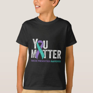 Jij Matte Preventie van Zelfmoord Bewustzijnslint T-shirt