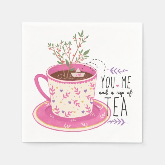 Jij mij en een kopje thee citaat servet (Voorkant)