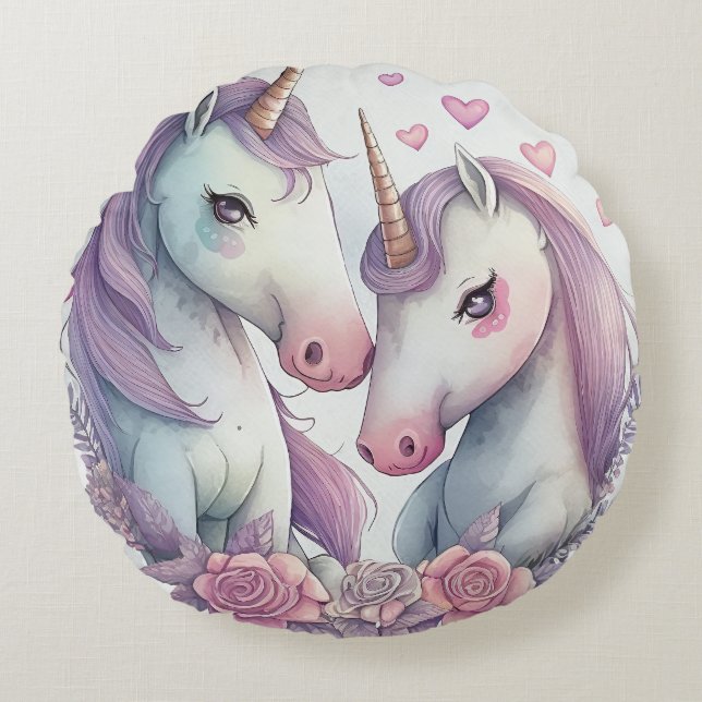 Jij, mijn liefste, bent een echte unicorn rond kussen (Voorkant)