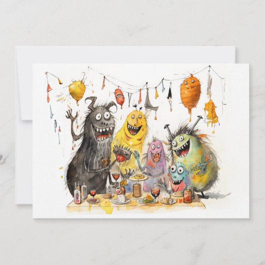 Jij monster! Halloweenfeest Kaart (Voorkant)