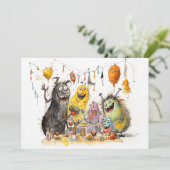 Jij monster! Halloweenfeest Kaart (Staand voorkant)