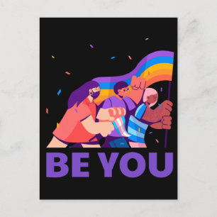 Jij ook. LGBT+Pride. Regenboogvlag Briefkaart