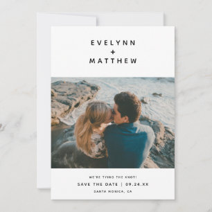 Jij Plus mij   Eenvoudige moderne namen   Zwart Save The Date