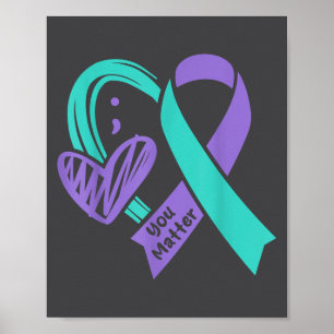 Jij Preventie van Zelfmoord Bewustzijn Teal Paarse Poster