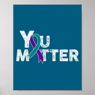 Jij Preventiemaand Suïcide Lint Teal Paars Gi Poster
