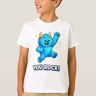 Jij Rock Springende Blauwe Monster Feestviering T-shirt