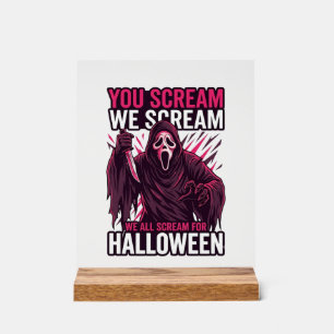 Jij Scream We Halloween Ghostface Bloody Mes Acryl Bord
