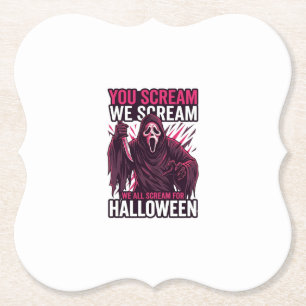 Jij Scream Wij Halloween Ghostface Bloody Mes Kartonnen Onderzetters