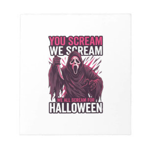 Jij Scream Wij Halloween Ghostface Bloody Mes Notitieblok
