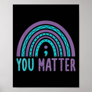 Jij Suicidepreventie bewustzijn Regenboog Puntkomm Poster