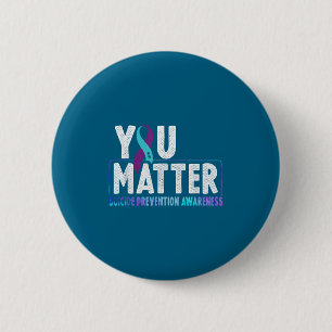 Jij - Teal Paarse Lint Voor Suicidepreventie Ronde Button 5,7 Cm
