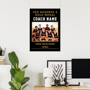 Jij Verdient een Medaille Coach Teamfoto  Poster