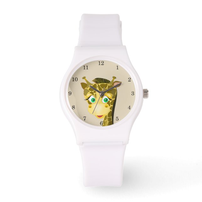 Jiji 1 - Dames sportief wit silicium horloge (Voorkant)