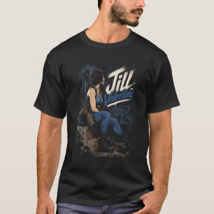 Jill Horror Valentine Art 14 Basic Donkere T-Shi T-shirt