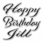 Jill Name Vorname black Sticker Geburtstag (Voorkant)