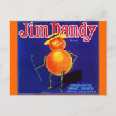 Jim Dandy Anthropomorfe Oranje Briefkaarten (Voorkant)