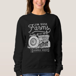 Jim Guse Boerderijen - White on Black Sweatshirt