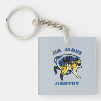 Jim James Jimothy Pop Art Raccoon Design Sleutelhanger