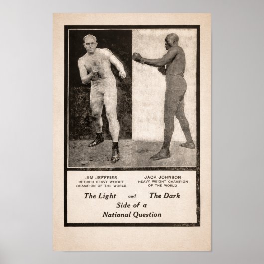 Jim Jeffries vs Jack Johnson Promotion 1910 Poster (Voorkant)