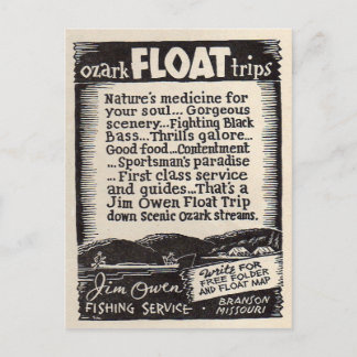 Jim Owen Float Trip Branson Missouri Briefkaart