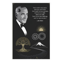 Jim Rohn Motivatie Quote Poster Zwart en Goud